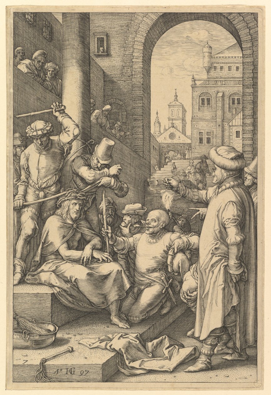 The Crowning with Thorns, från The Passion of Christ, 1597. av Hendrik Goltzius