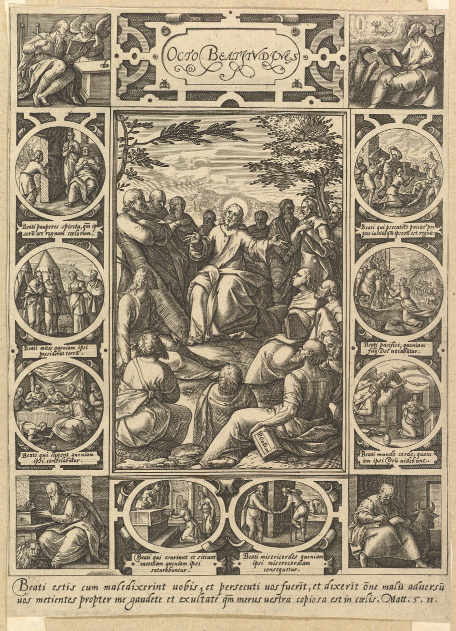 De åtta saligprisningarna, ca. 1578. av Hendrik Goltzius