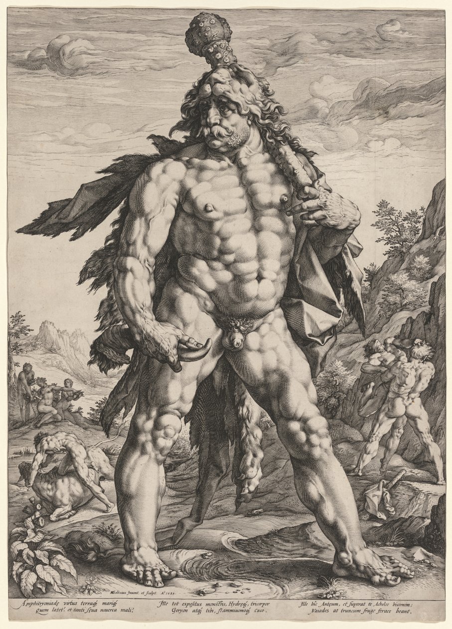 Den store Herkules eller Knollenman, 1589. av Hendrik Goltzius