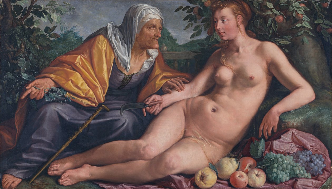 Vertumnus och Pomona av Hendrik Goltzius