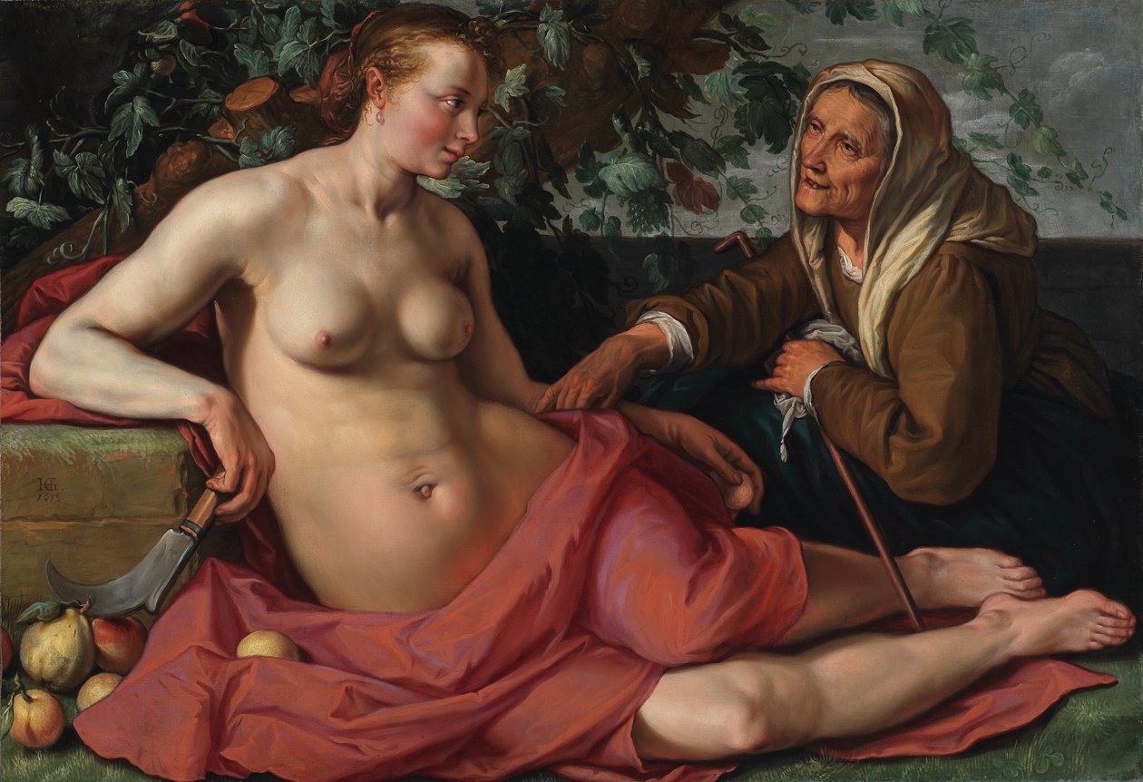 Vertumnus och Pomona av Hendrik Goltzius