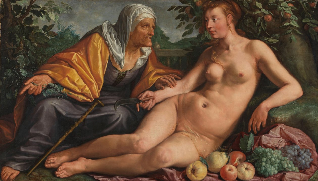 Vertumnus och Pomona, 1613 av Hendrik Goltzius