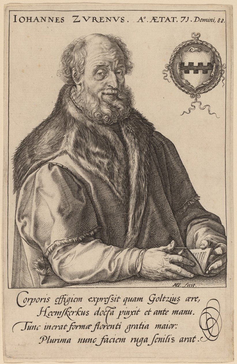 Johannes Zurenus (Jan van Zuren) av Hendrik Goltzius after Maerten van Heemskerck