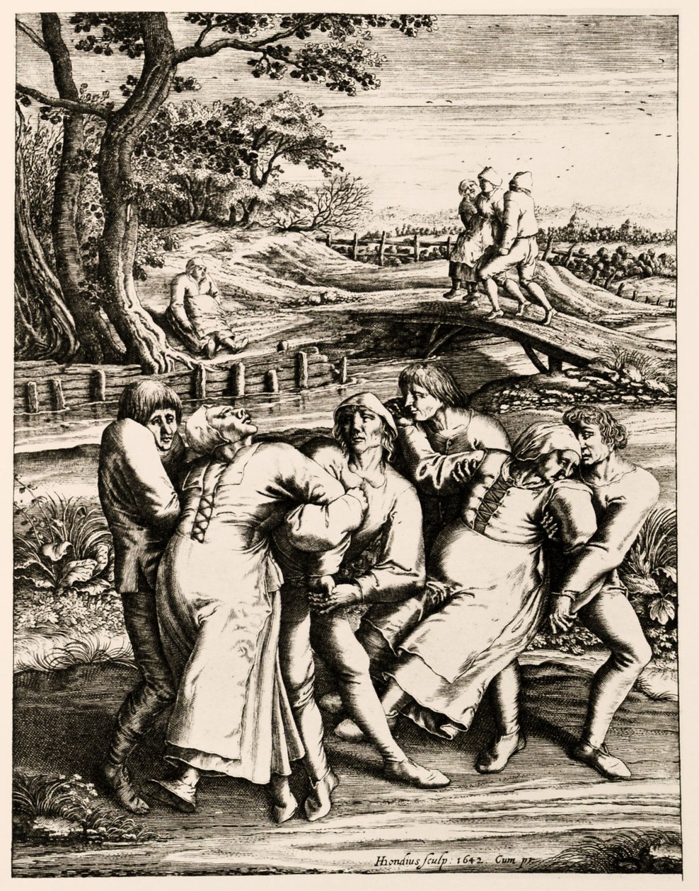 Danspest, Strasbourg, Alsace. 1518 av Hendrik I Hondius
