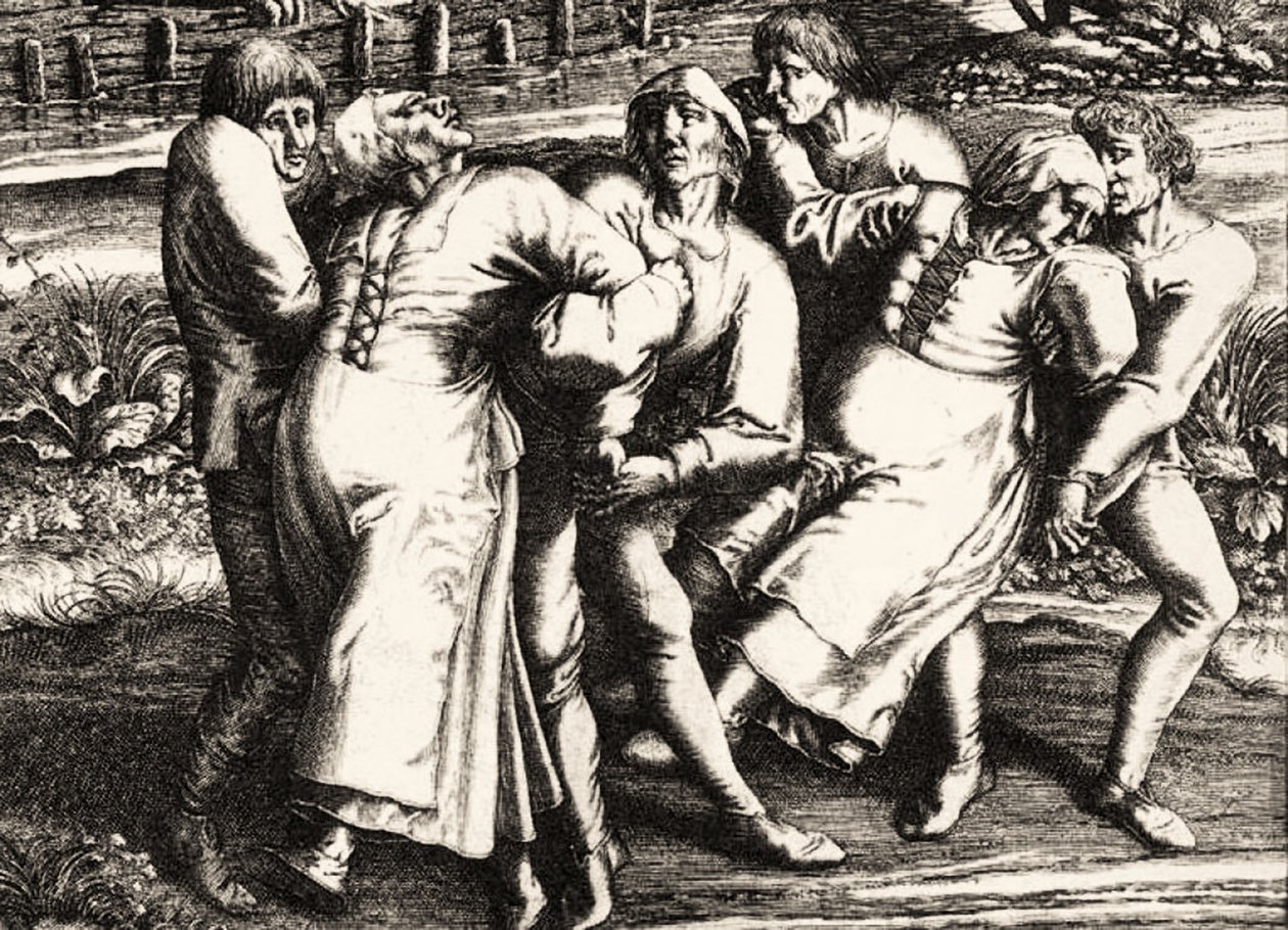 Danspest, Strasbourg, Alsace. 1518 av Hendrik I Hondius
