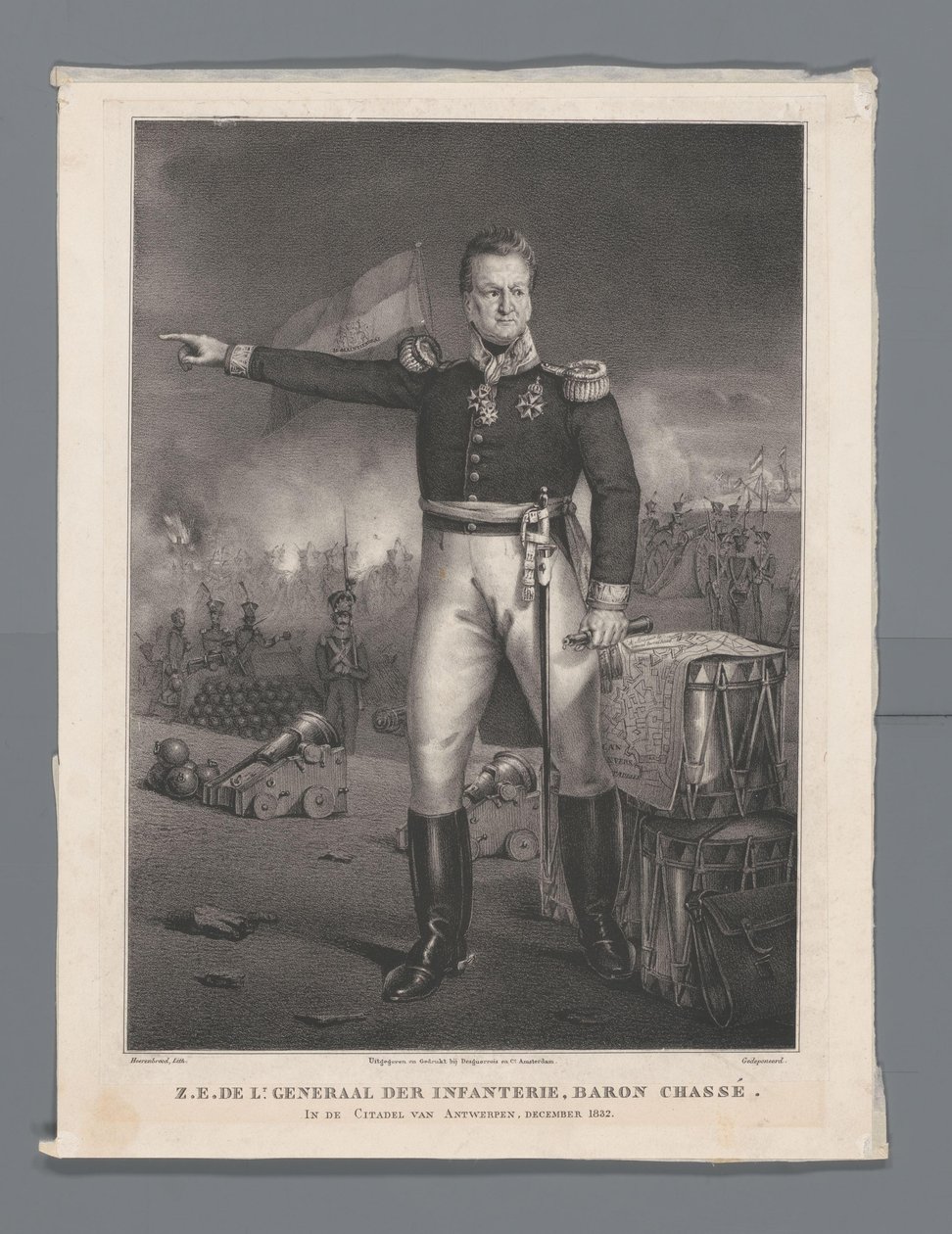 DE. Lt. General för infanteriet, baron Chassé. I citadellet i Antwerpen, december 1832 (titel på objekt) av Hendrik Jan Heerenbrood
