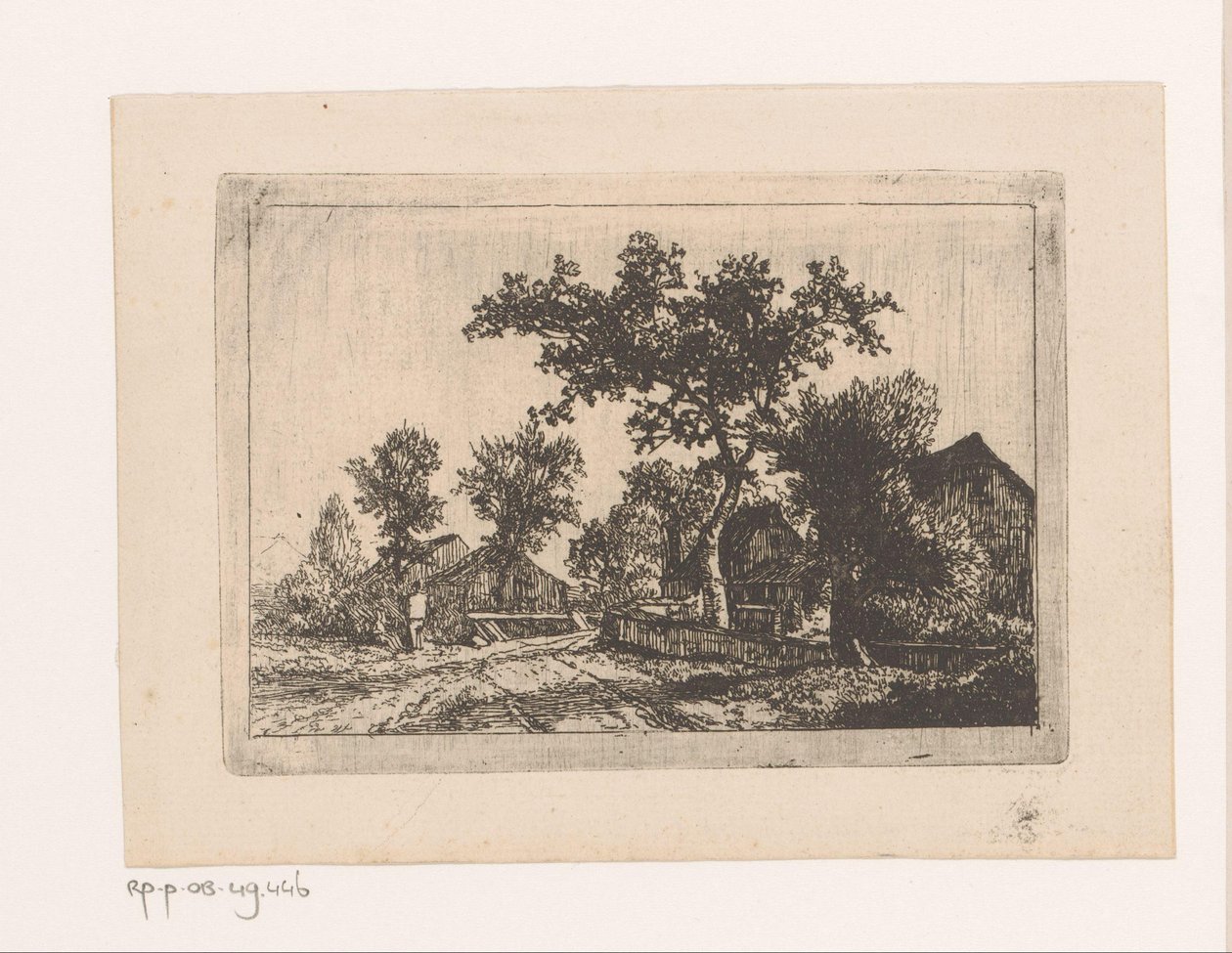 Man och kvinna i samtal i en by av Hendrik Jozef Franciscus van der Poorten