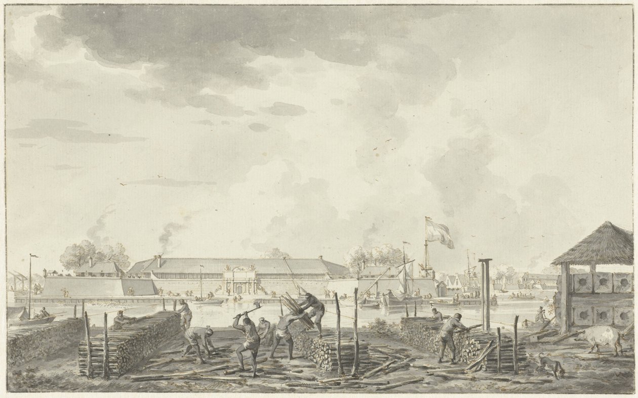 Slottet i Batavia, sett från Houtkrapen av Hendrik Kobell