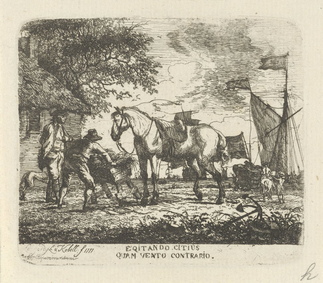 Mata hästen Egitando citius quam vento contrario (titel på objekt) av Hendrik Kobell