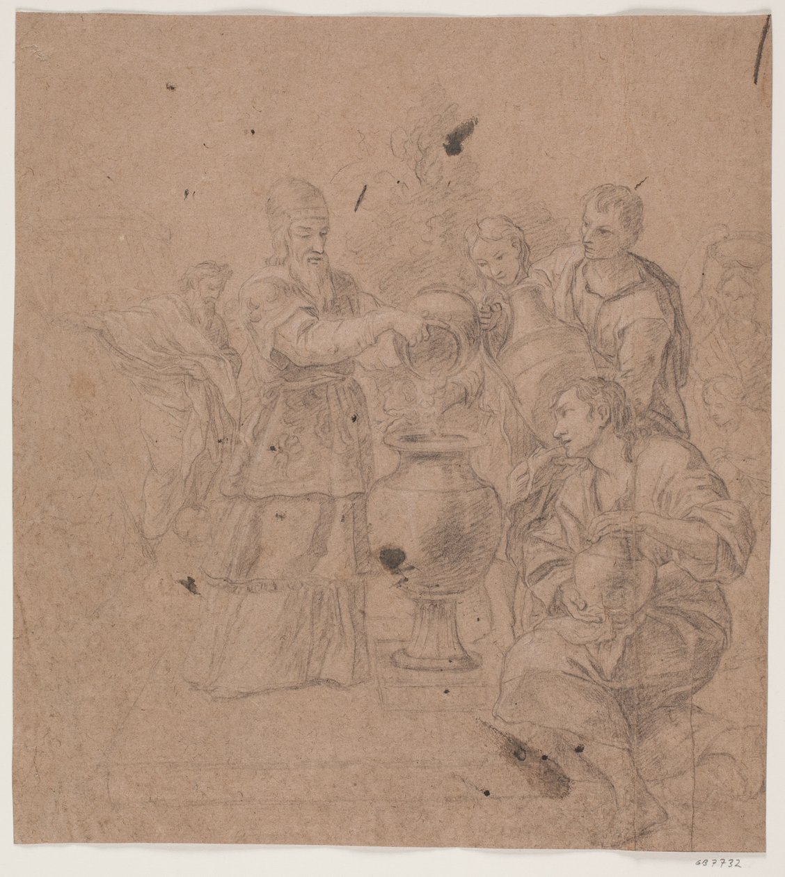 Abraham och Melkisedek. (1 Mosebok, 14, 17 f.) av Hendrik Krock