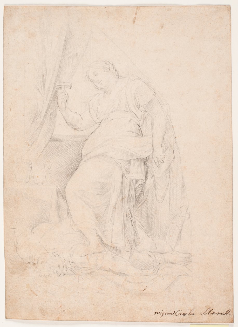 Jael dödar Sisera. Studie efter komposition av Carlo Maratti (Mezzetti, s. 345, nr. 150) av Hendrik Krock