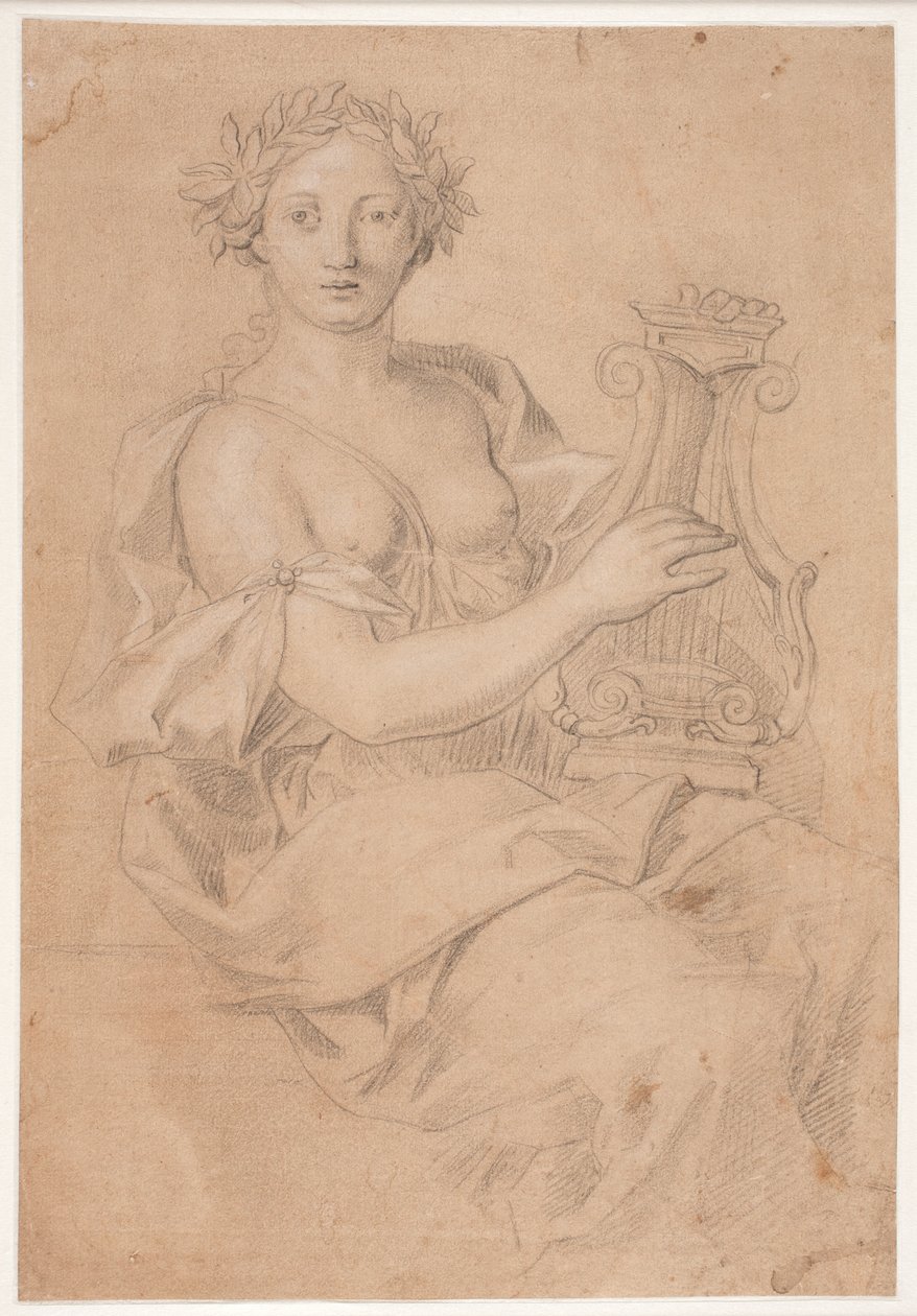 Lyraspelande musa (Erato?) av Hendrik Krock