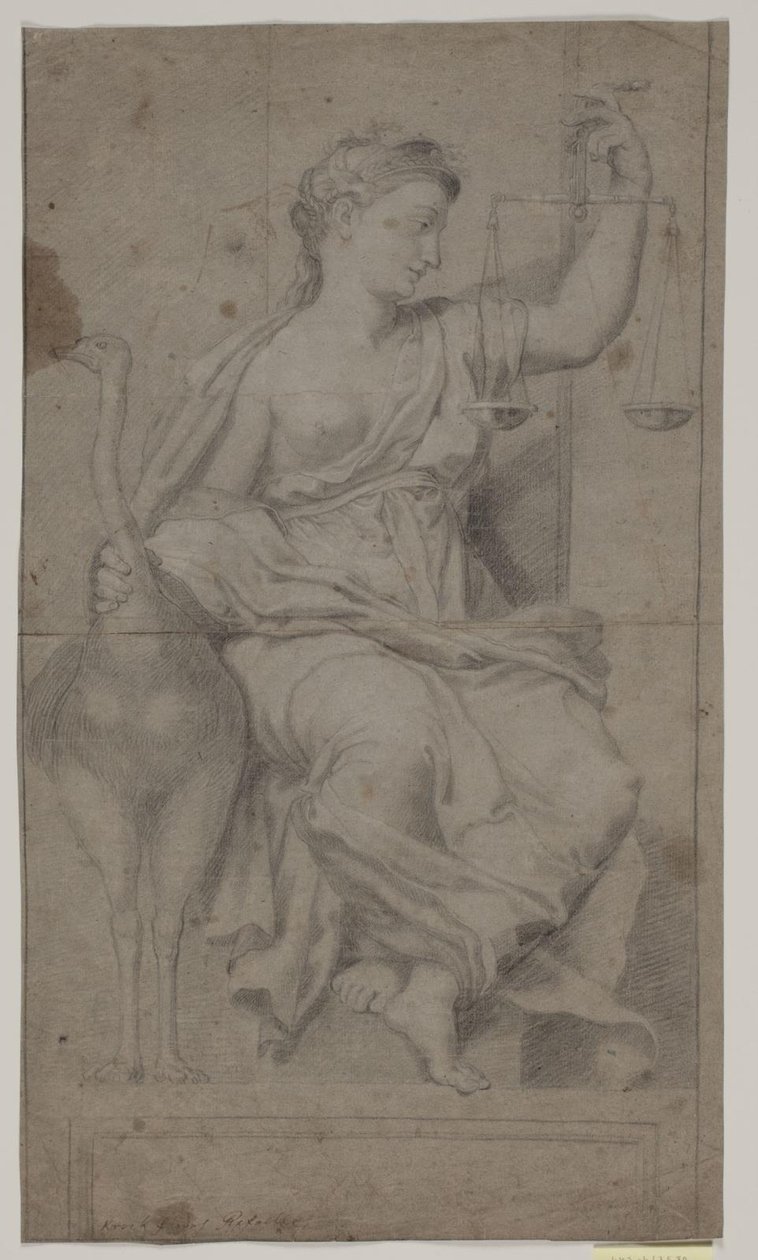 Sitting Justice. (Studie efter figur i Sala di Costantino, Vatikanen, Rom) av Hendrik Krock