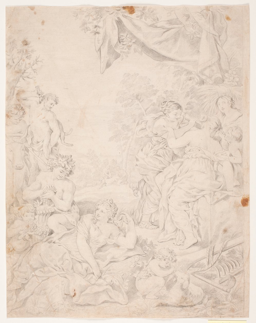 Solvalderen. Studier efter Pietro da Cortonas komposition i Sala della Stove, Palazzo Pitti, Florens av Hendrik Krock