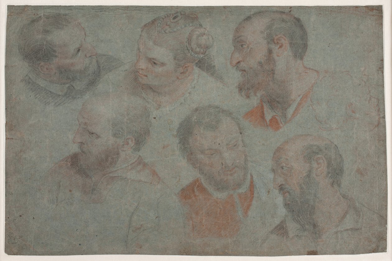 Studera med sju huvuden efter Veronese: The Wedding at Cana av Hendrik Krock