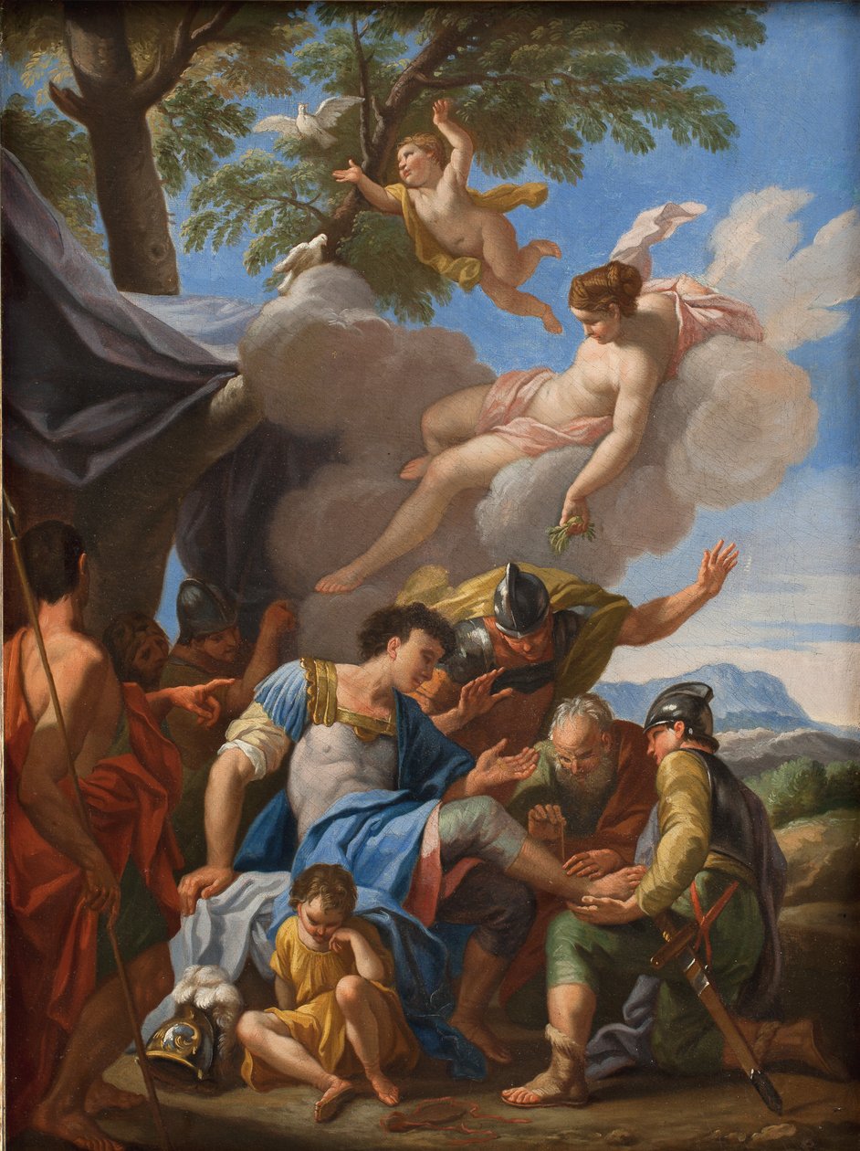 Venus ger enklare för den sårade Aeneas av Hendrik Krock