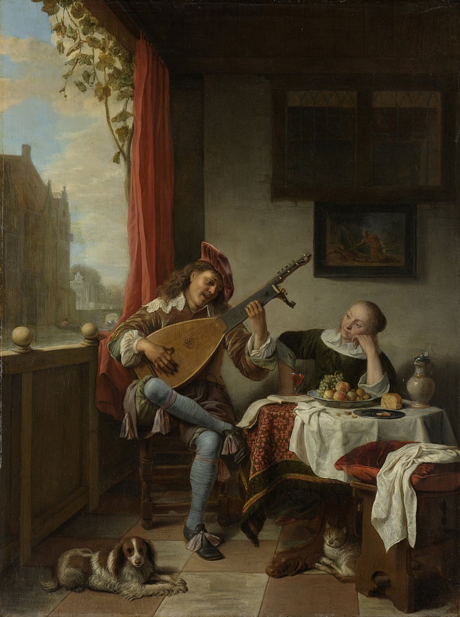 Lutspelaren, 1661 av Hendrik Maertensz Sorgh