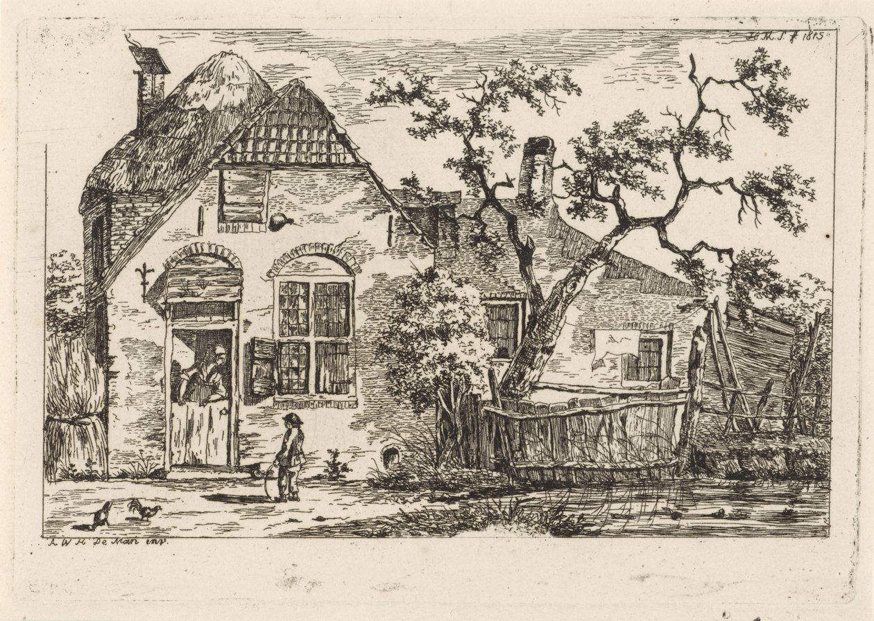 Pojke med båge på en gård av Hendrik Marcus Schouten
