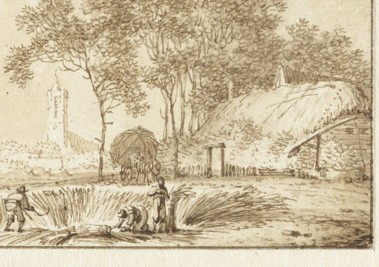 Gräsklippare på en gård av Hendrik Meijer