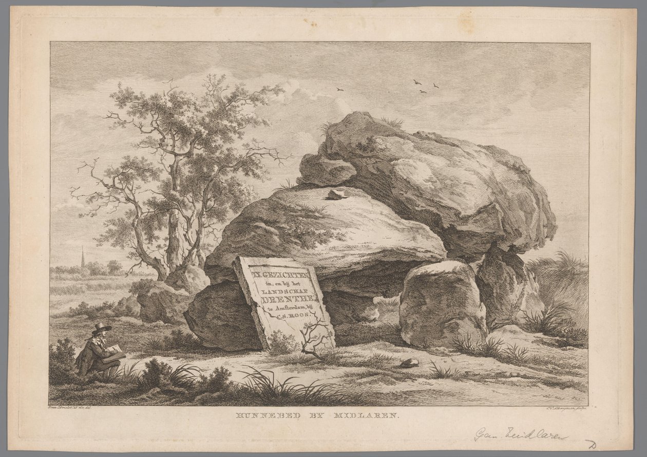 Dolmen nära byn Midlaren Hunnebädd av Midlaren (titel på objekt) Nio ansikten i Drenthe (serietitel) IX Ansikten i och nära Drenthes landskap (serietitel på objekt) av Hendrik Schwegman
