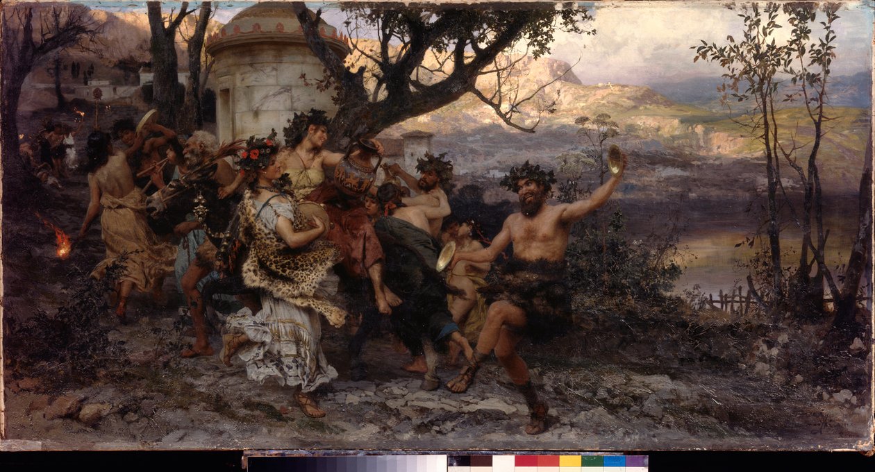 Bacchanalia. Målning av Henryk Siemiradzki (1843-1902), olja på duk, cirka 1890. Polsk konst av Henryk Siemiradzki