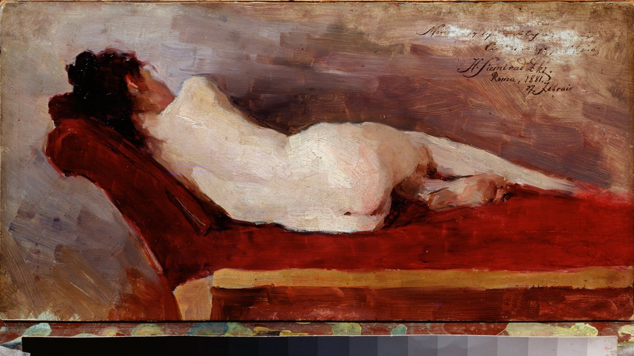 En modell i vila. Målning av Henryk Siemiradzki (1843-1902), olja på duk av Henryk Siemiradzki