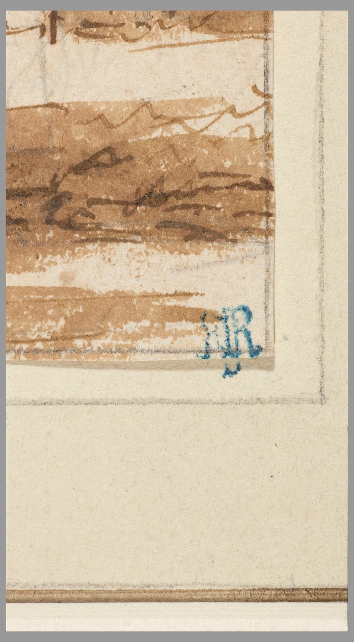 Teckning, Stad vid kanal, 1750-70 av Hendrik Spilman