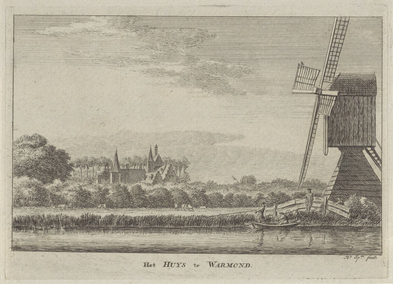 Utsikt över House Warmond Het Huys te Warmond (titel på objekt) av Hendrik Spilman