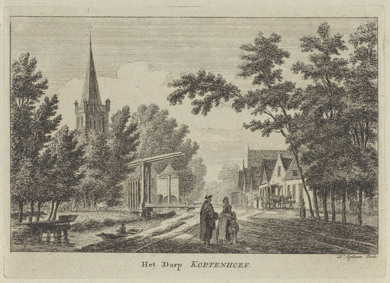 Utsikt över Kortenhoef The Village Kortenhoef (titel på objekt) av Hendrik Spilman