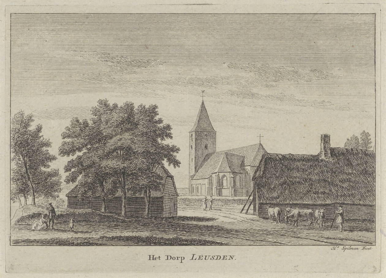 Utsikt över Leusden The Village of Leusden (titel på objekt) av Hendrik Spilman