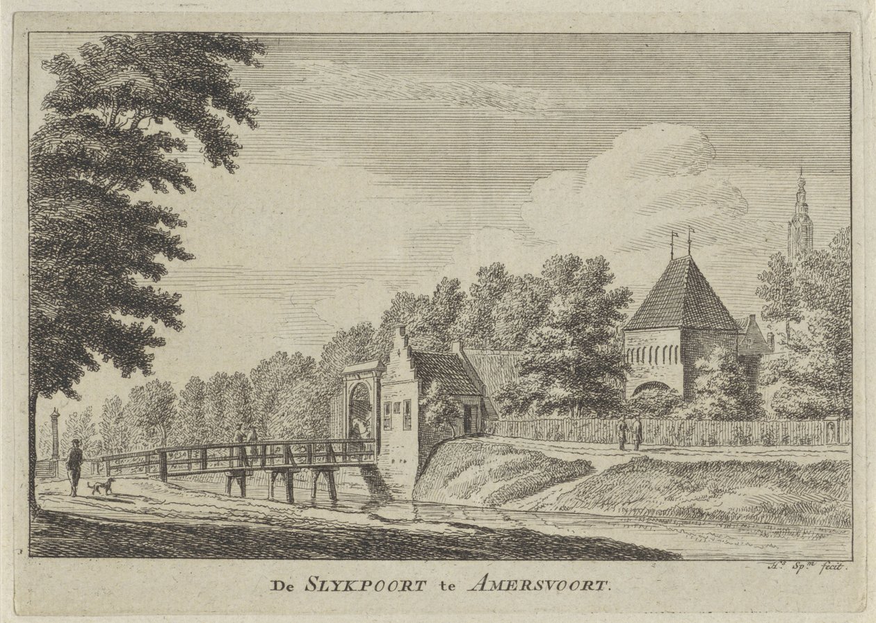 Utsikt över Slijkpoort i Amersfoort Slijkpoort i Amersfoort (titel på objekt) av Hendrik Spilman