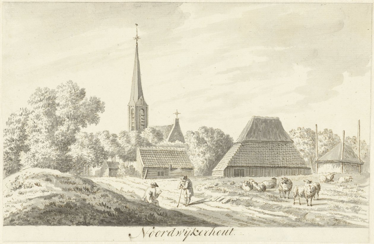 Utsikt över byn Noordwijkerhout av Hendrik Tavenier