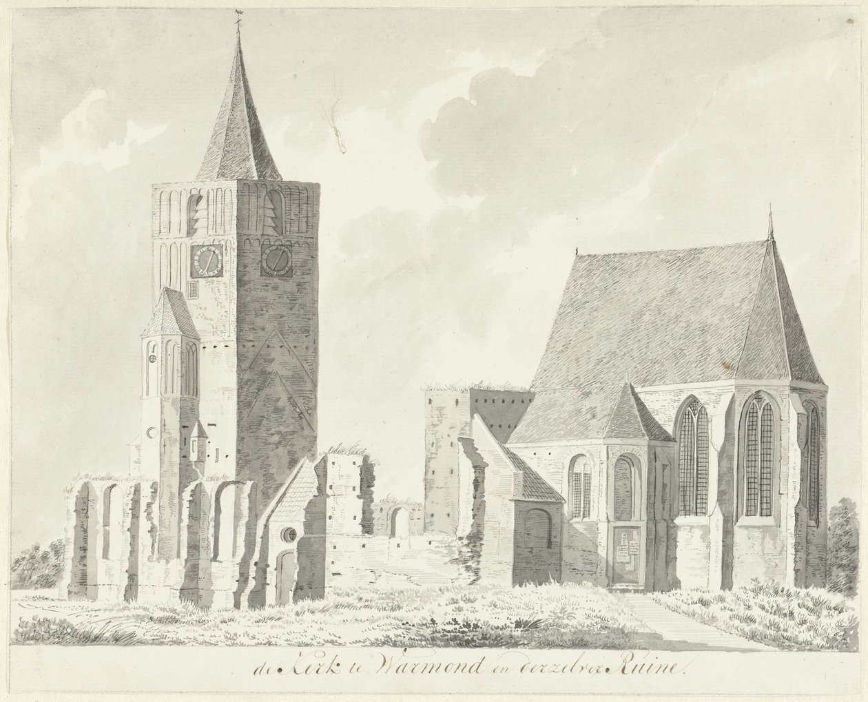 Kyrka i Warmond och dess ruiner av Hendrik Tavenier