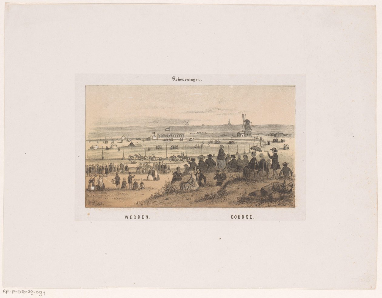 Tävling i Scheveningen den 3 augusti 1846. Racing, Bana (titel på objekt) Memories of Scheveningen (serietitel) av Hendrik Wilhelmus Last