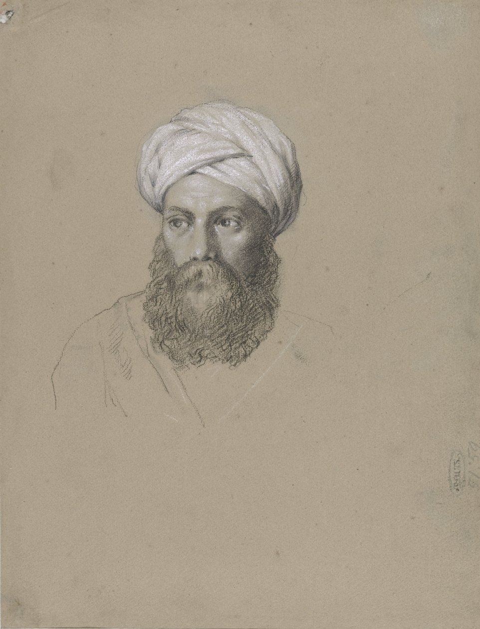 Chef för en arab med turban av Hendrik Willem Cramer