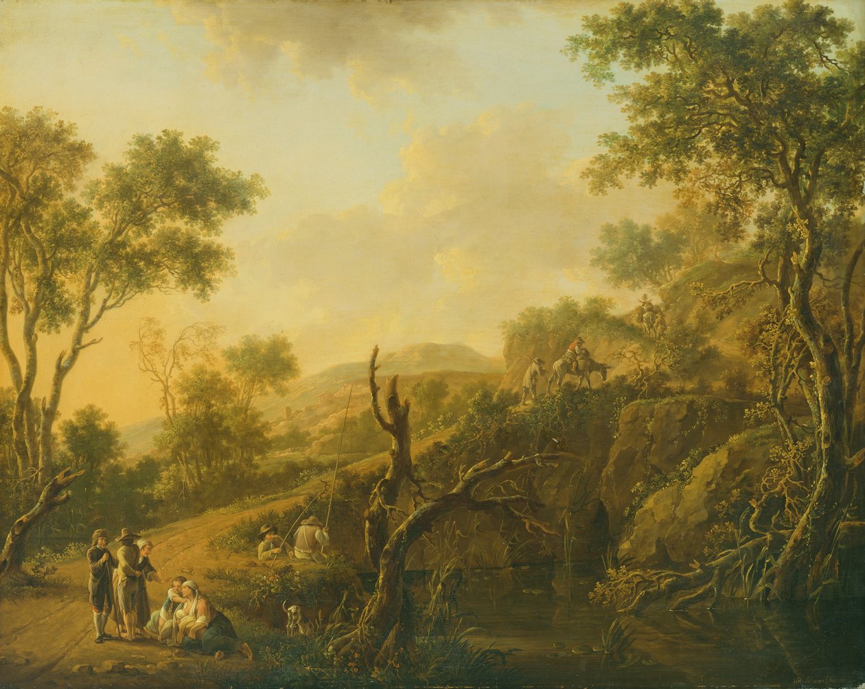 Italienskt landskap av Hendrik Willem Schweickardt