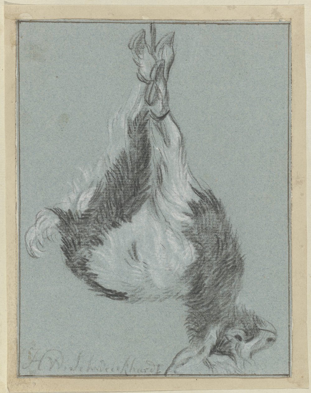 Döende get av Hendrik Willem Schweickhardt (signed by artist)