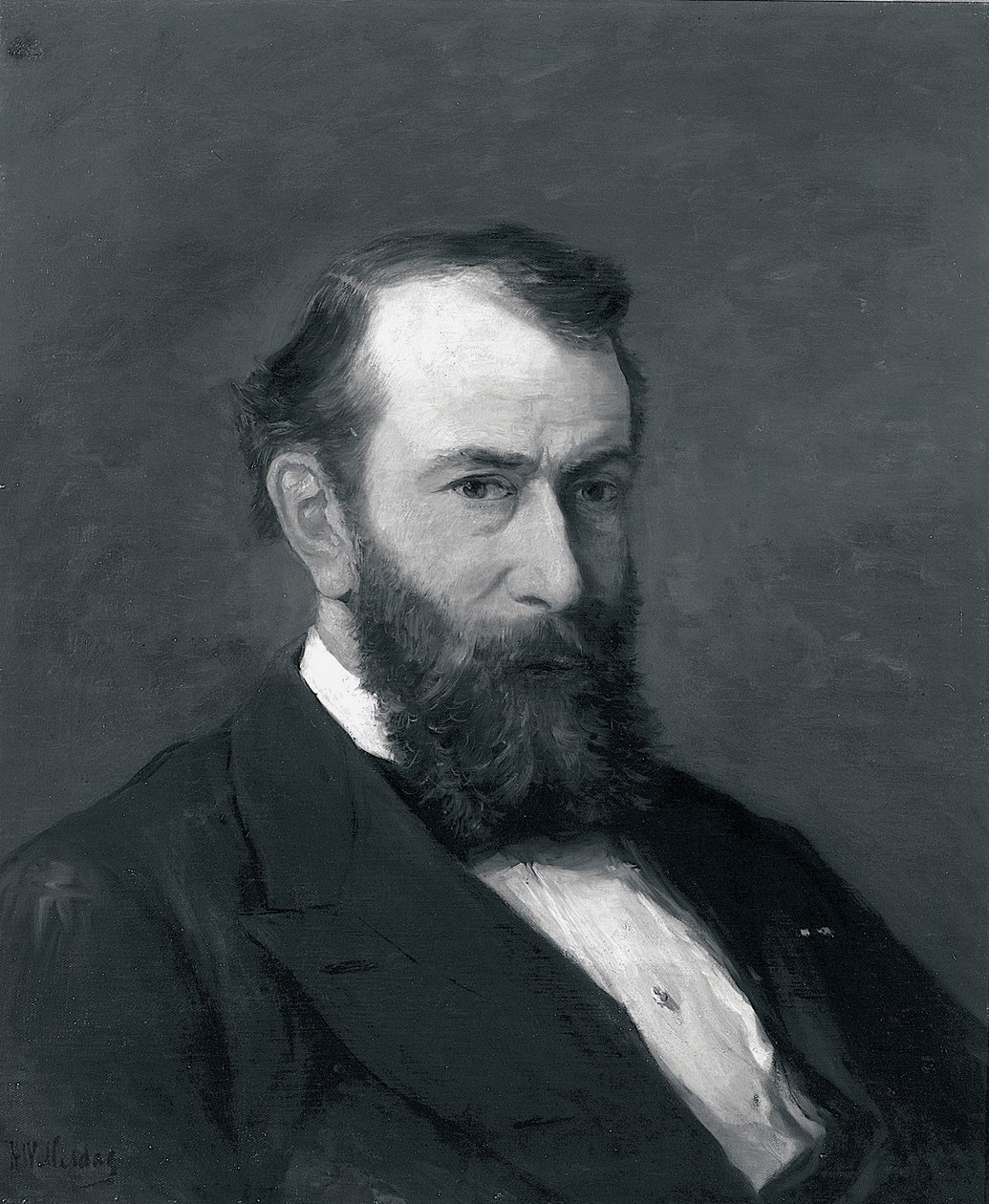 Porträtt av Willem van Konijnenburg (olja på duk) av Hendrik William Mesdag
