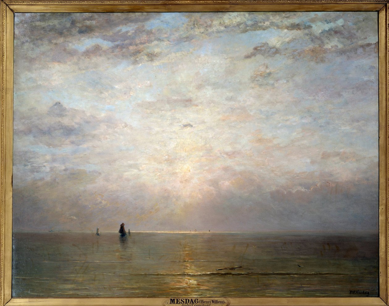 Solnedgångssol. Målning av Hendrik Wilhem Mesdag (1831-1915), ec. Holl. 1800-talet. Olja på duk. Mått: 1,40 x 1,80 m. Paris, Musée d