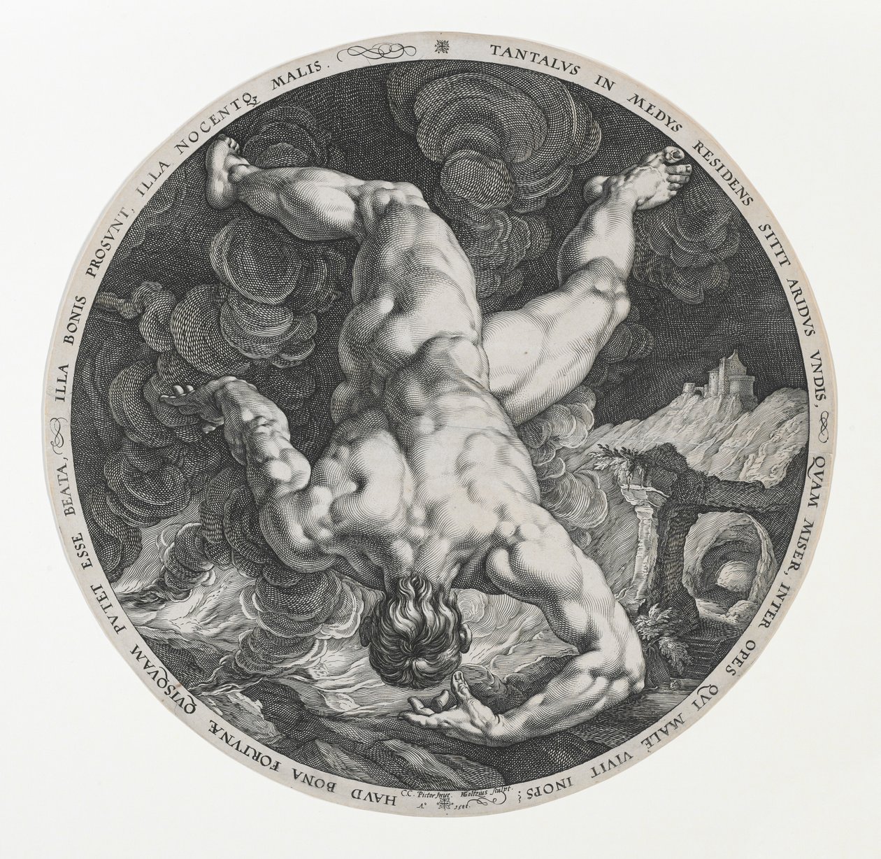 Tantalus, från de fyra disgracers av Hendrik and Cornelisz. van Haarlem Cornelis Goltzius