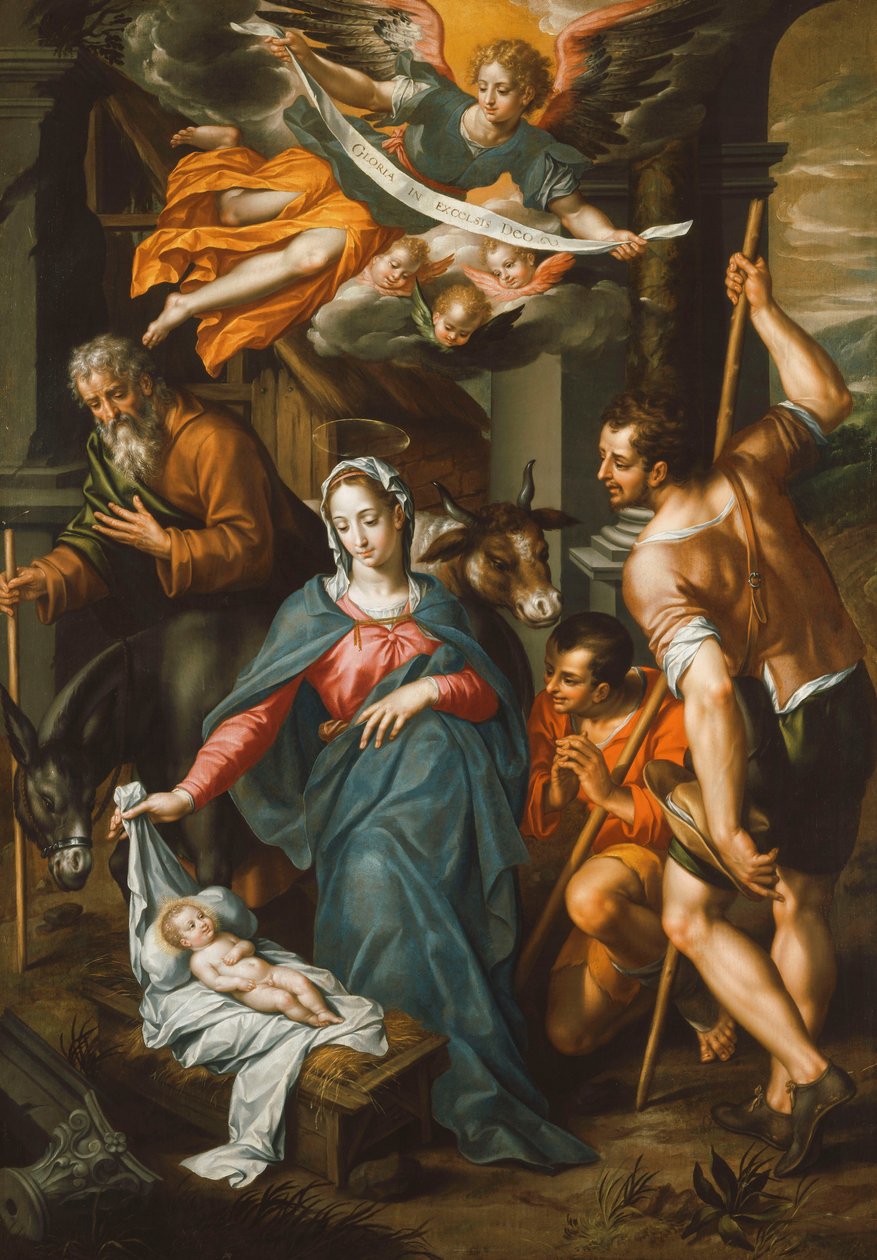 Tillbedjan av herdarna, av Hendrick de Clerck