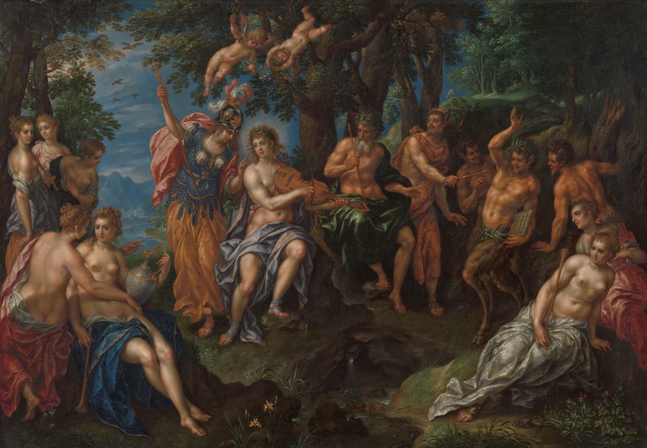 Tävlingen mellan Apollo och Pan av Hendrik de Clerck