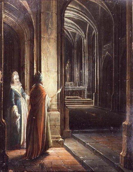 Figurer i en kyrka av Hendrik the Younger Steenwyck