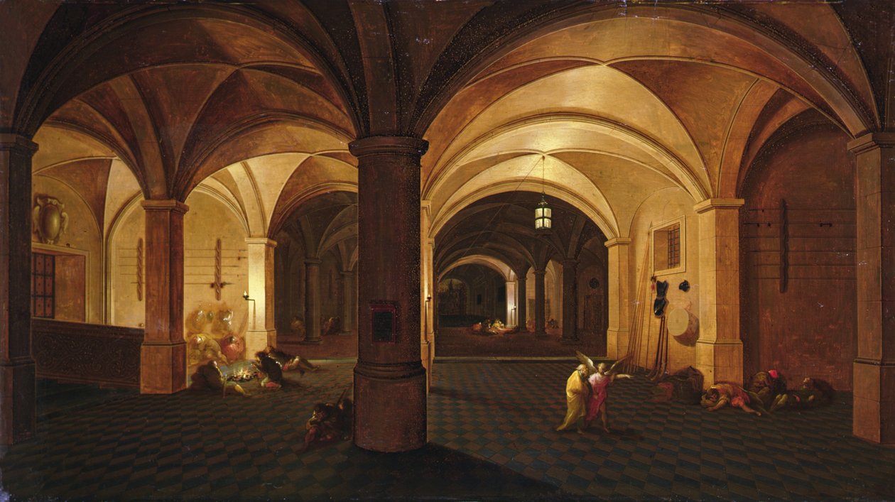 The Liberation of Saint Peter (olja på panel) av Hendrik the Younger Steenwyck