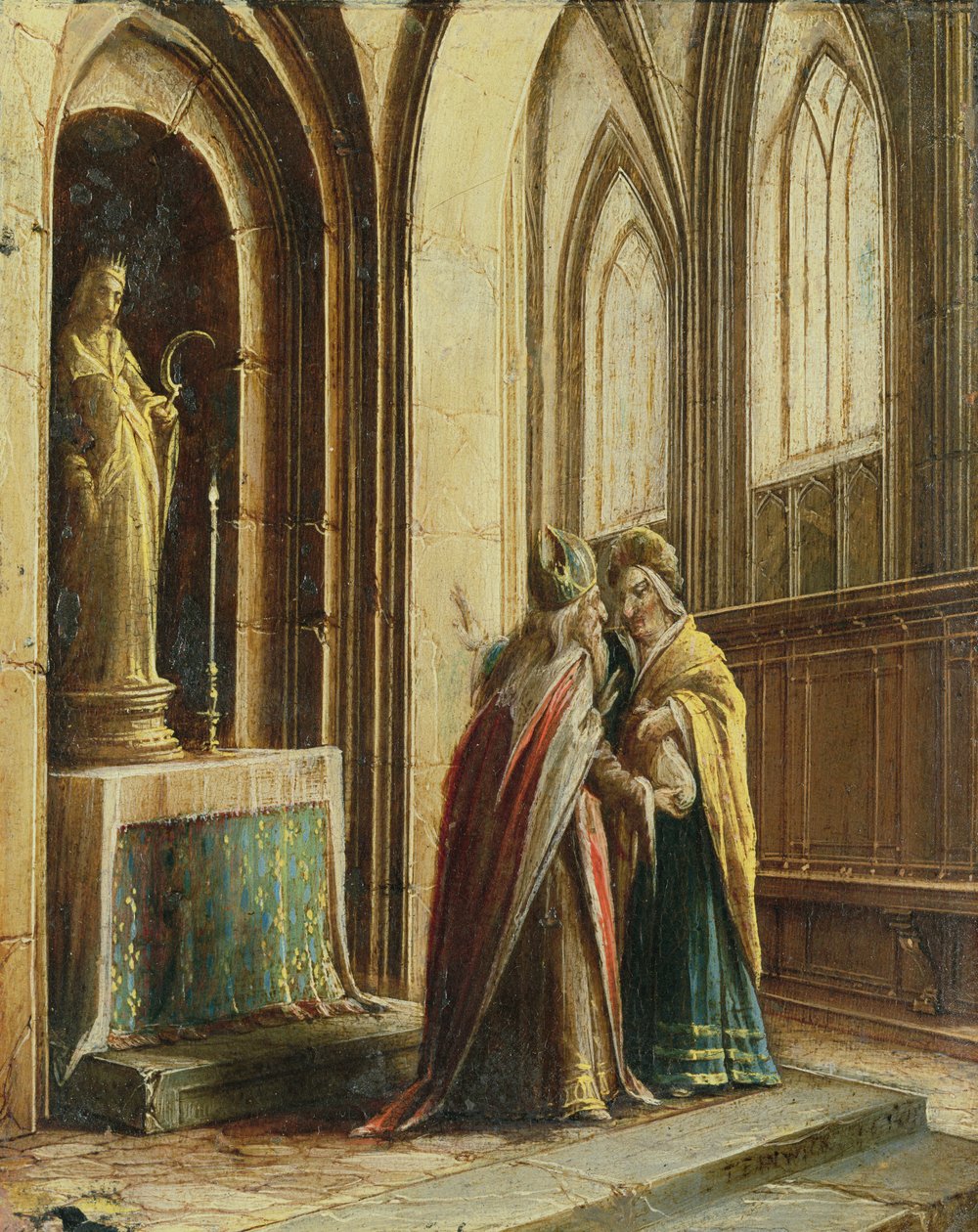 Två figurer i en kyrka av Hendrik the Younger Steenwyck