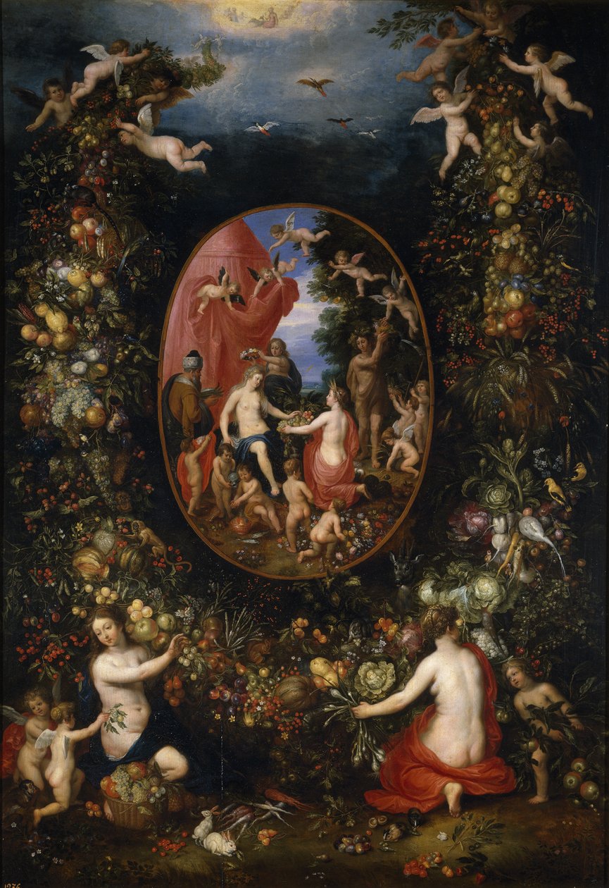 Cybele och årstider, före 1618 av Hendrik van the Elder Balen