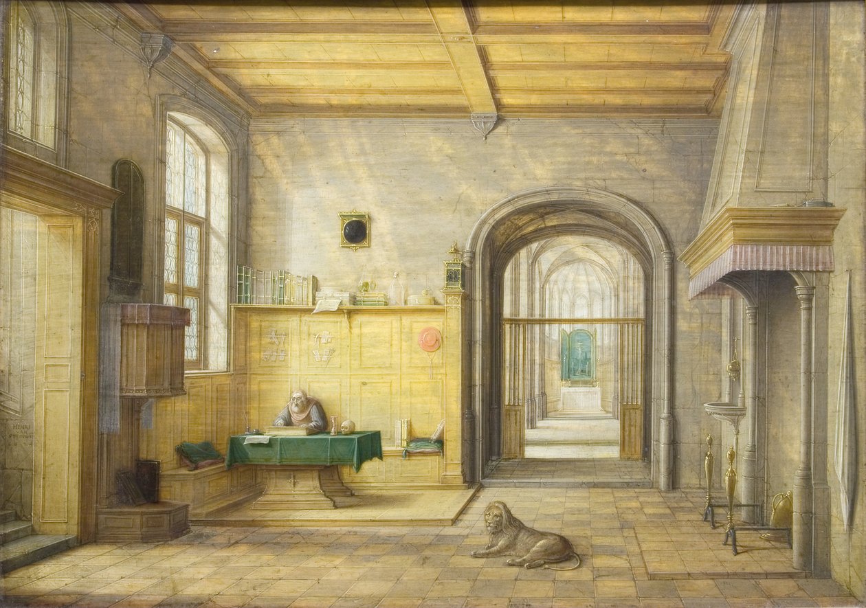 St Hieronymus i hans studie, 1624 av Hendrik van Steenwyck