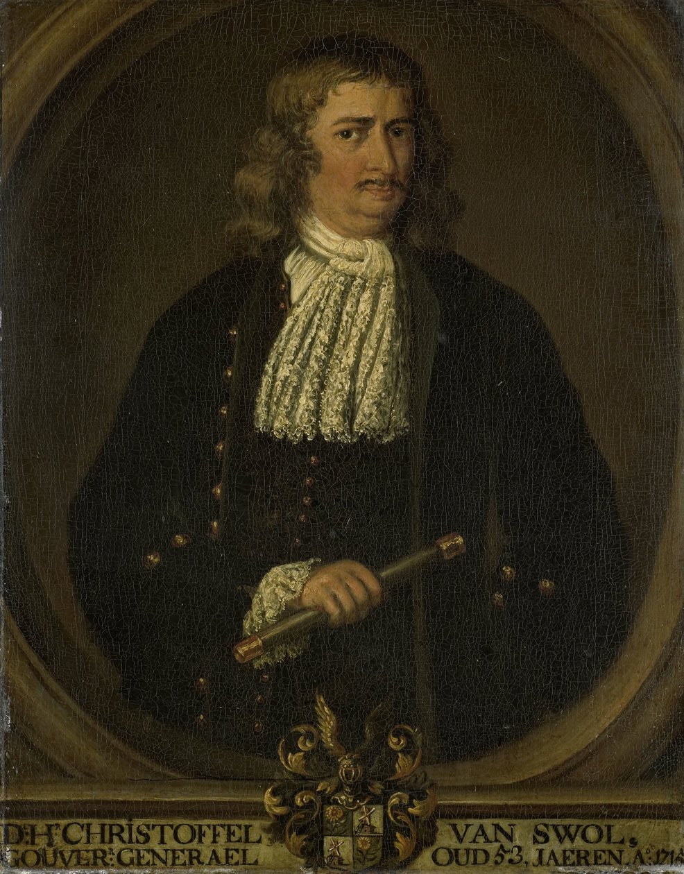 Porträtt av Christoffel van Swoll (Swol, Zwol), generalguvernör i Nederländska Ostindien av Hendrik van den Bosch (copy after)