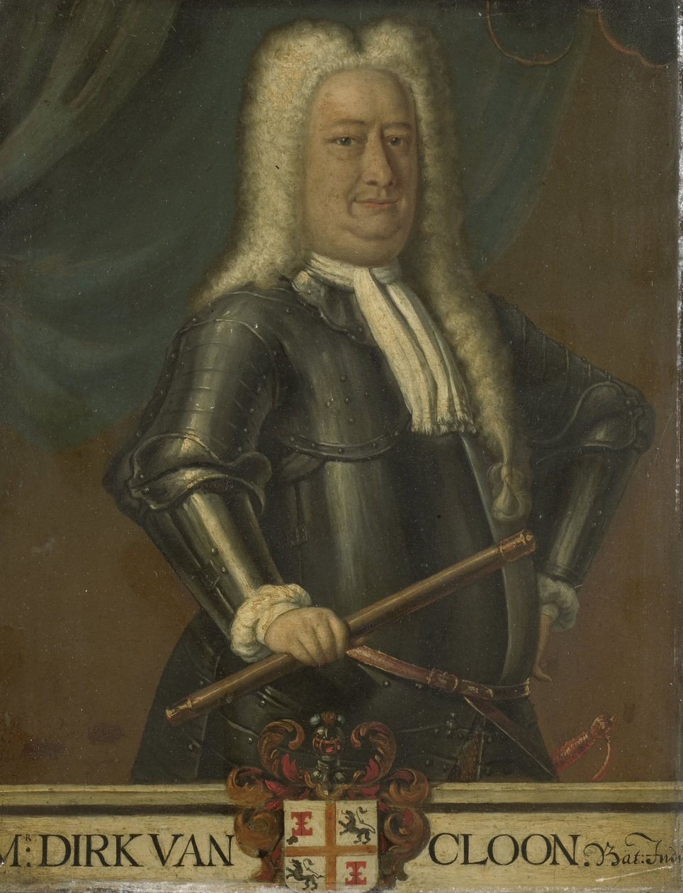 Porträtt av Dirk van Cloon, generalguvernör i Nederländska Ostindien av Hendrik van den Bosch (free after)