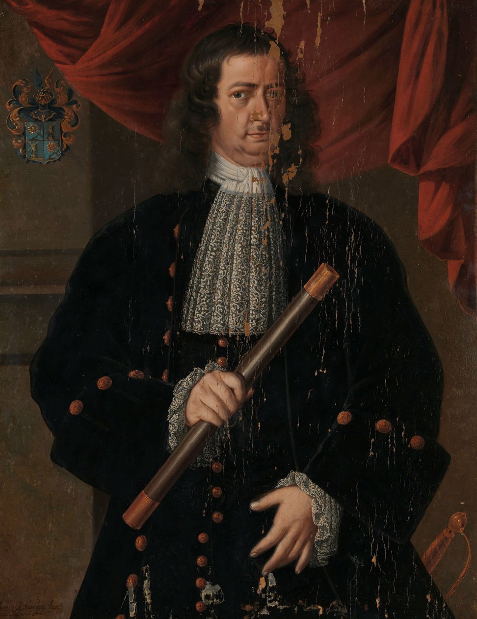 Christopher of Swoll (1713–1718) Porträtt av Christoffel van Swoll (Swol, Zwol), generalguvernör i Nederländska Ostindien av Hendrik van den Bosch